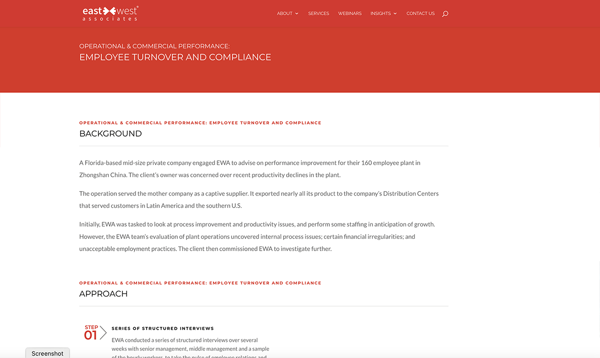 East West Associates Case Study East West Associates Case Study