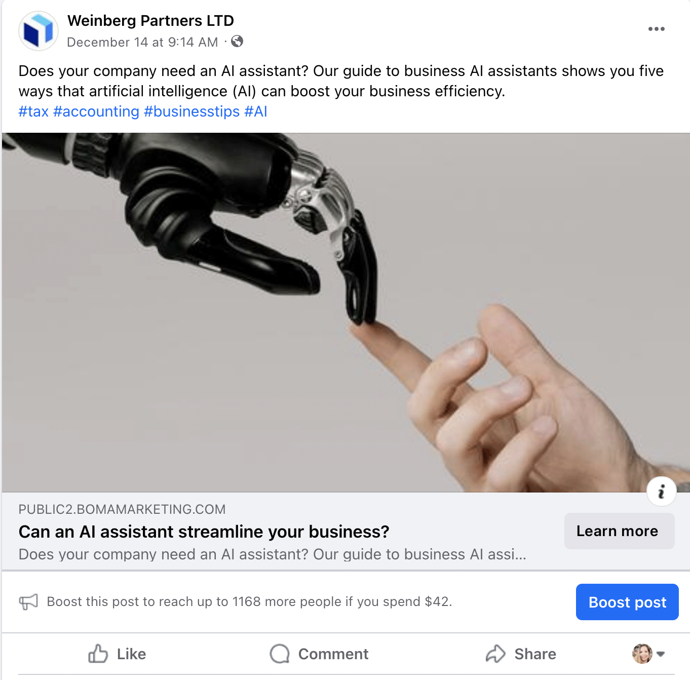 WP-Social-Posts Weinberg Partners Social Media