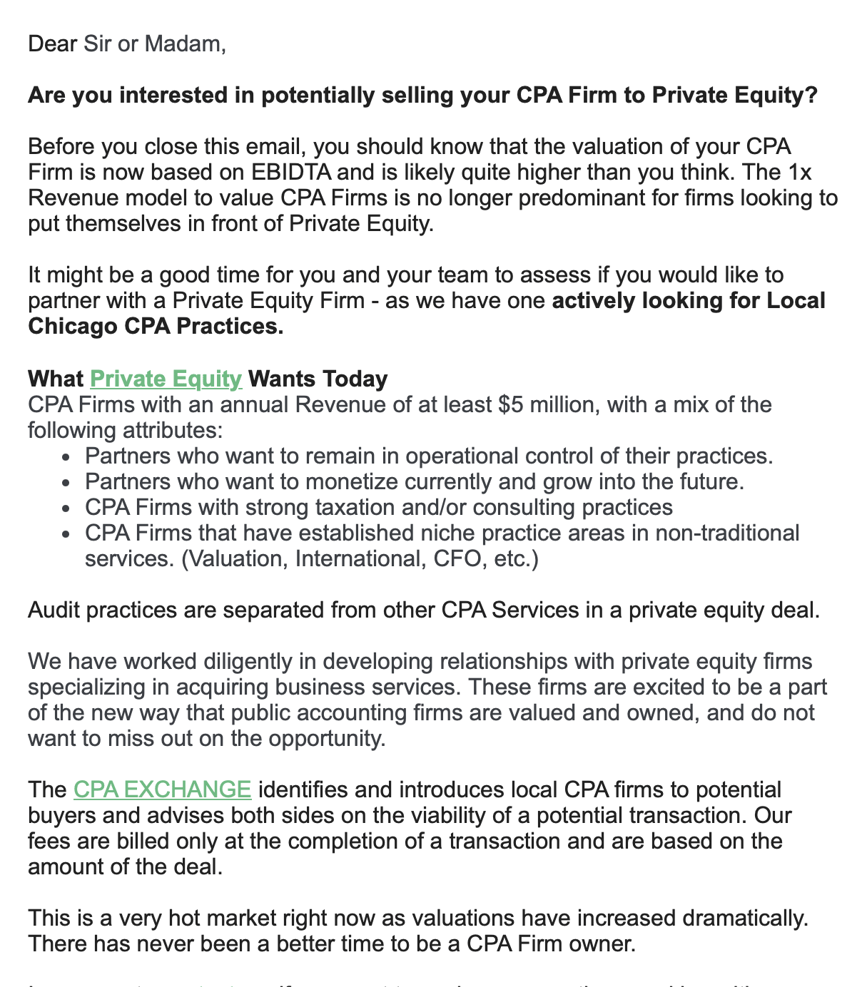 CPA Exchange Email Selling