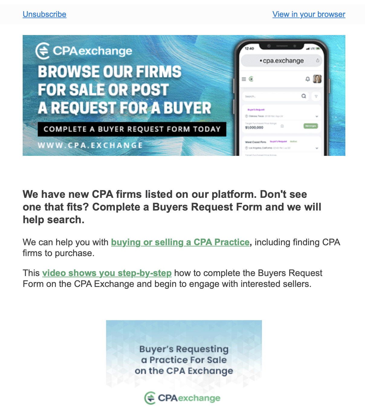 CPA Exchange Email