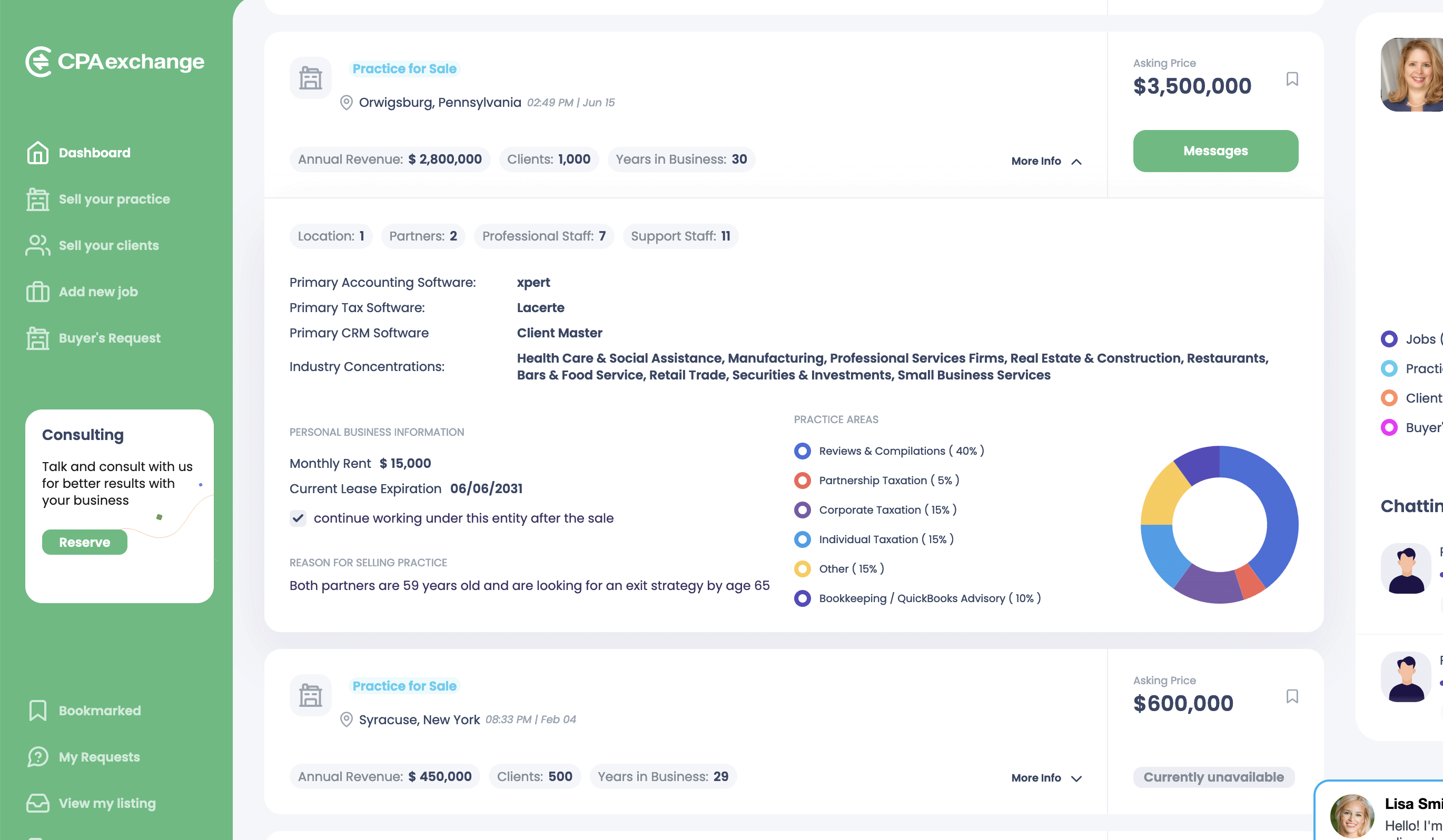 CPA Exchange Practice For Sale